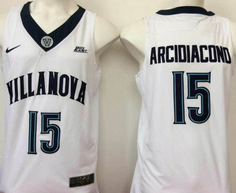 NCAA Men Villanova Wildcats White #15 Arcidiacond->more ncaa teams->NCAA Jersey